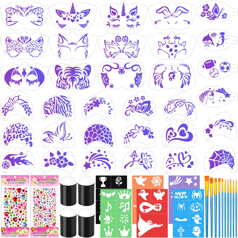 Flasoo stencil kit close-up showing vivid brushes for precise designs