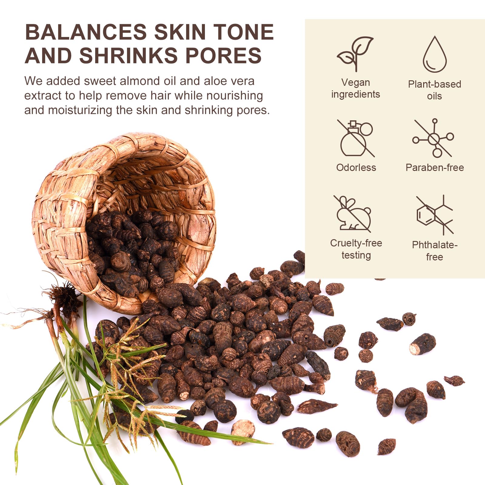 Gentle massage application of Flasture cyperus rotundus oil.