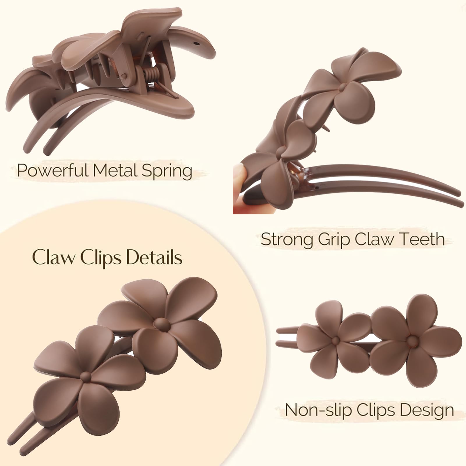 Flat Hair Clips duckbill clip provides secure hold during activities