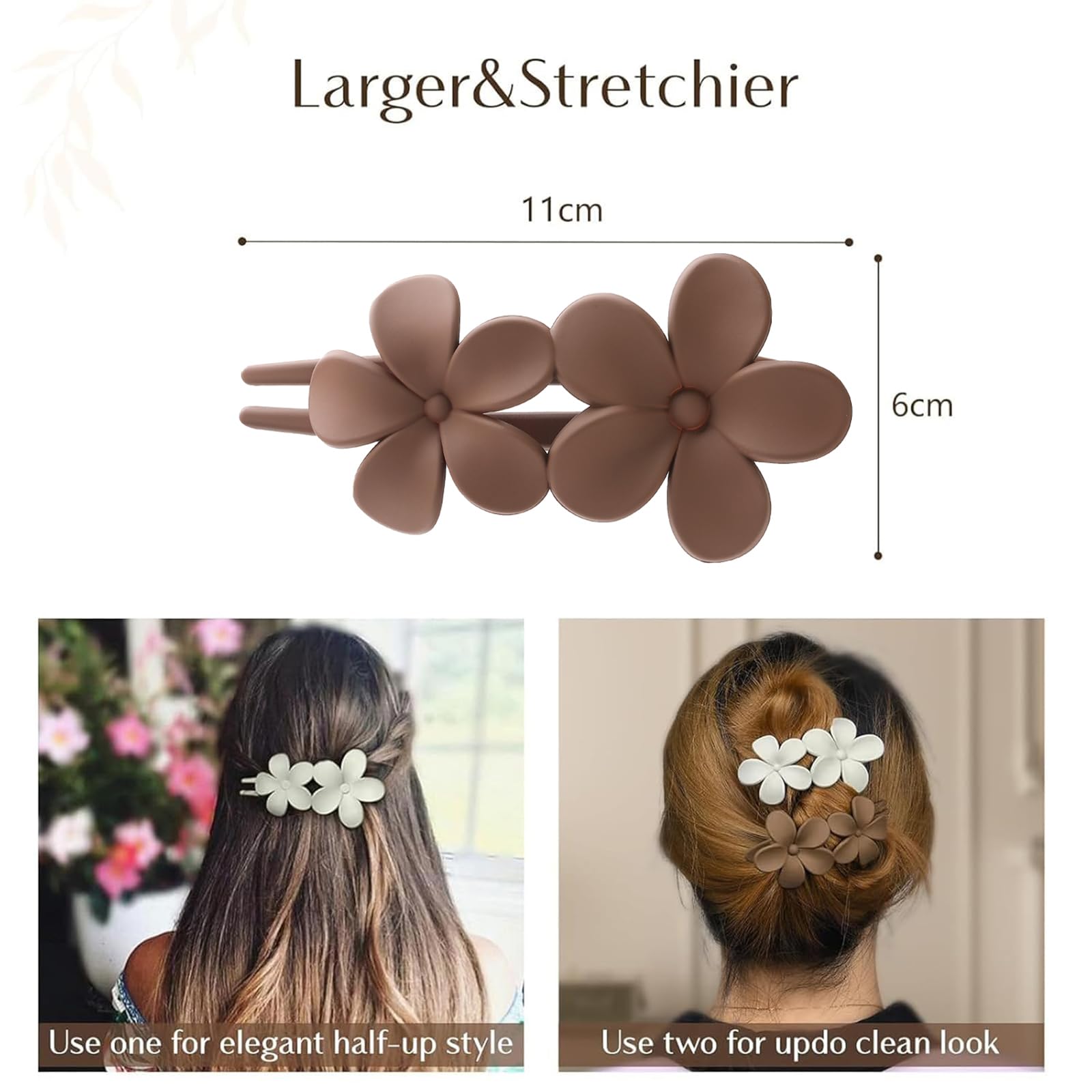 Flat Hair Clips flower clip in matte colors for easy chic styling