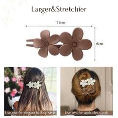 Flat Hair Clips flower clip in matte colors for easy chic styling