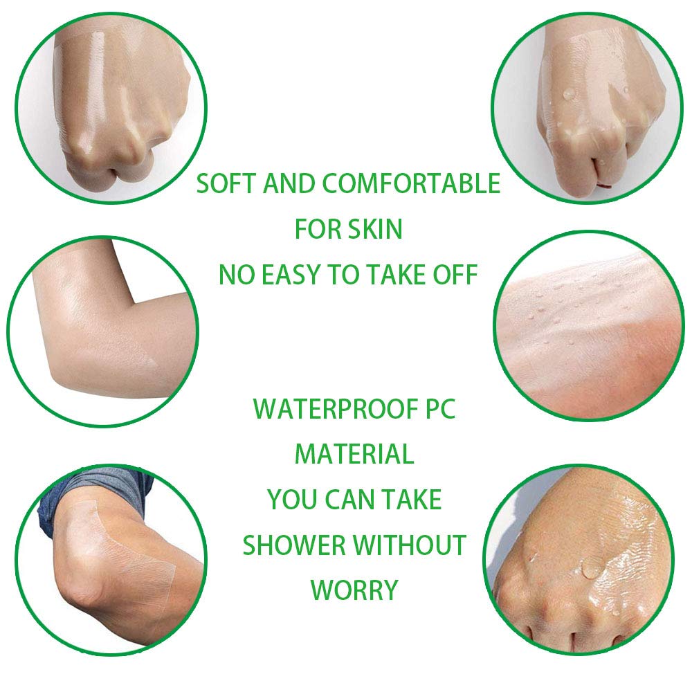 Flatoedu thin transparent film keeps skin visible while protecting the wound.