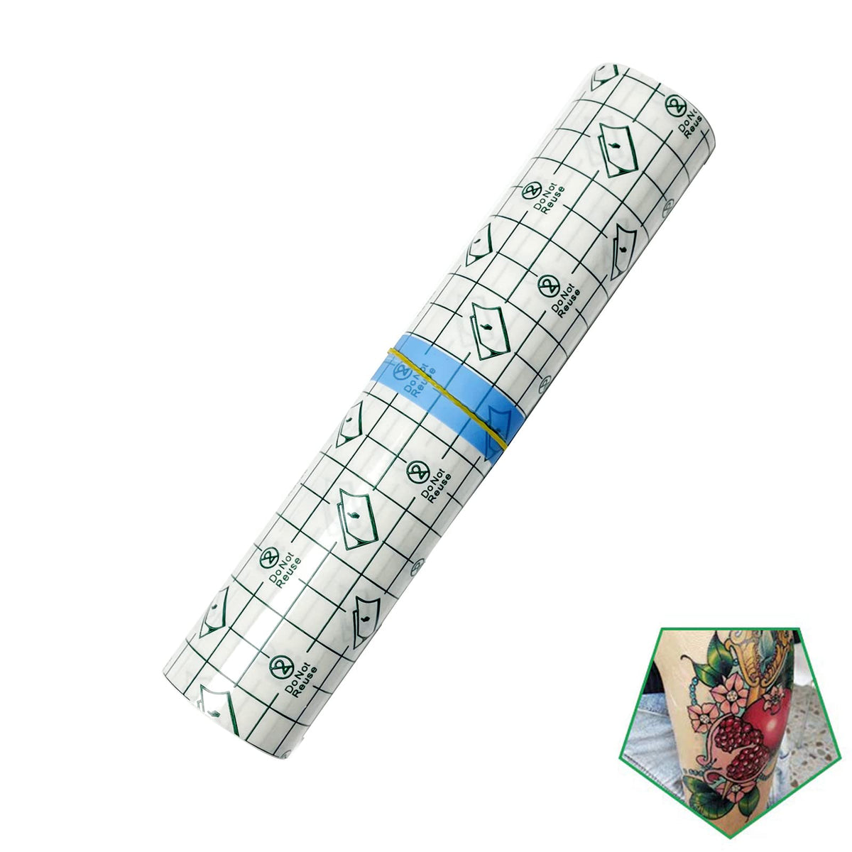 Flatoedu tattoo aftercare bandage roll 8in x 2yd transparent film shows discreet protection