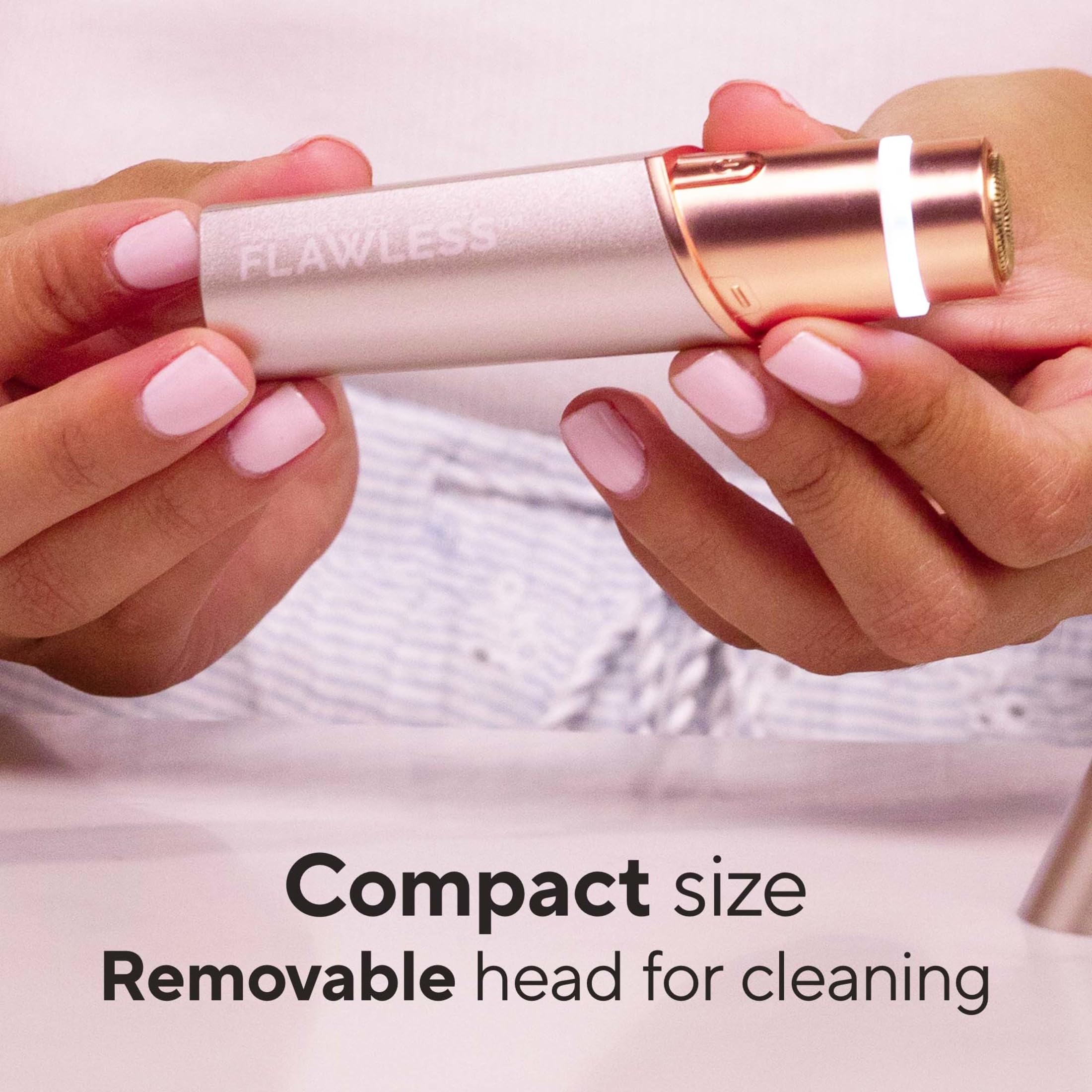 Flawless Finishing Touch Lavender butterfly blades provide efficient removal with minimal passes.