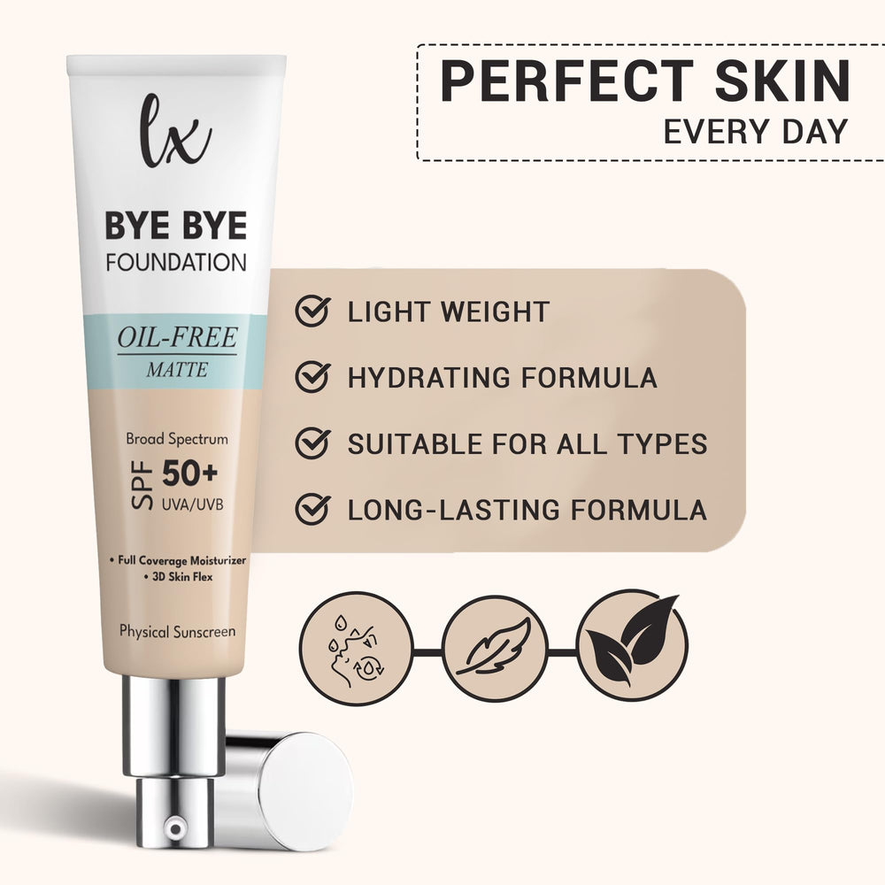 Flawless Radiance By Luxe Blend close-up texture highlights breathable matte finish for daily wear.
