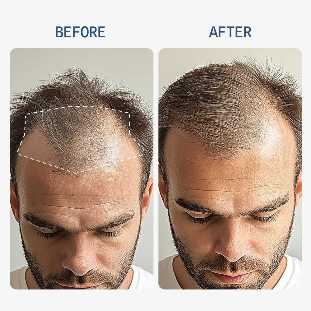 Fleava Hair Regrowth Serum drops application—targets scalp care to reduce shedding.