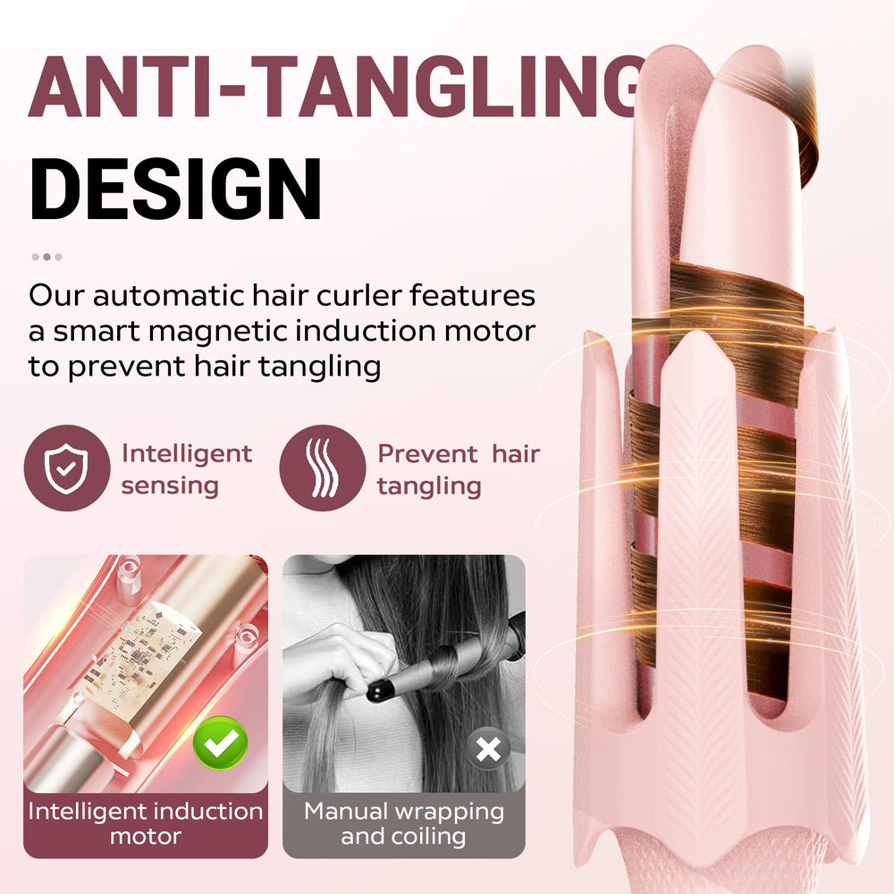 FlexiGlide ceramic barrel with negative ions reduces frizz.