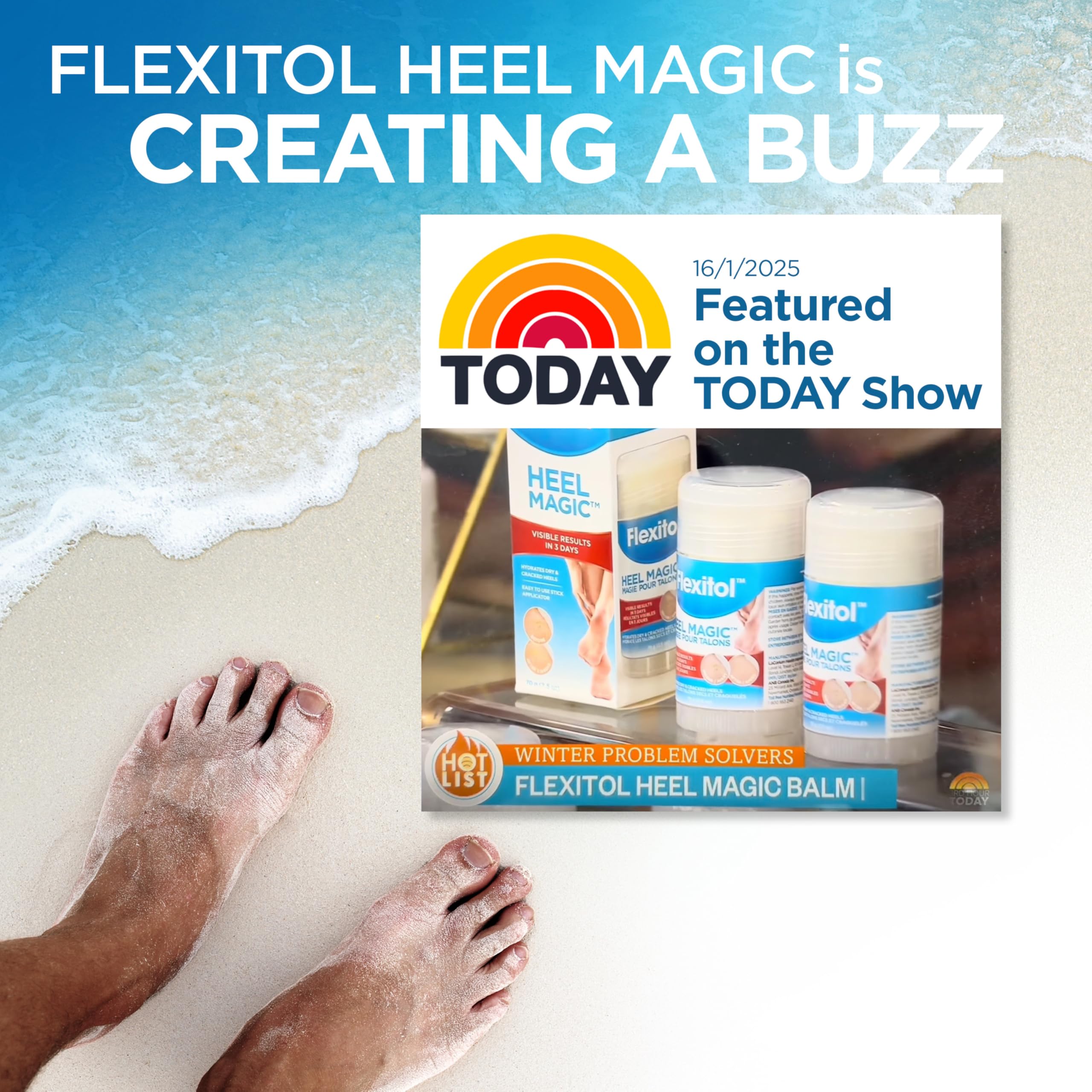 Flexitol Heel Magic night-application scene hints overnight repair while you rest