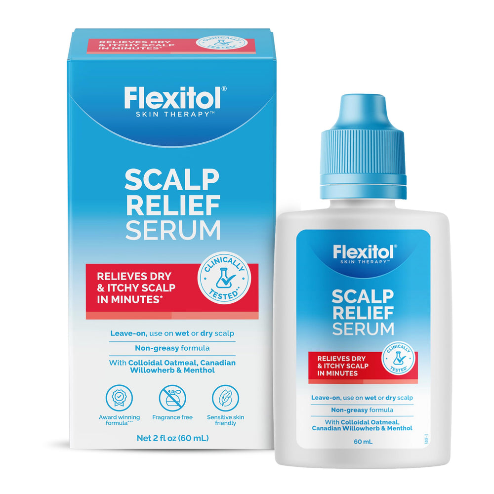 Flexitol front bottle showing label and compact travel-friendly size benefit