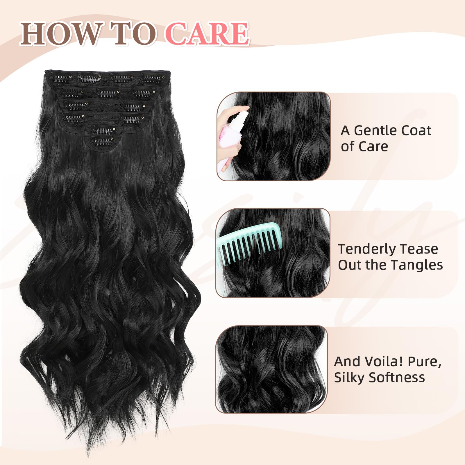 Fliace 24-inch long waves showcase dramatic length.