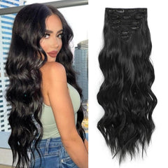 Fliace clip-in hair extensions 6pcs pack overview for easy volume boost.