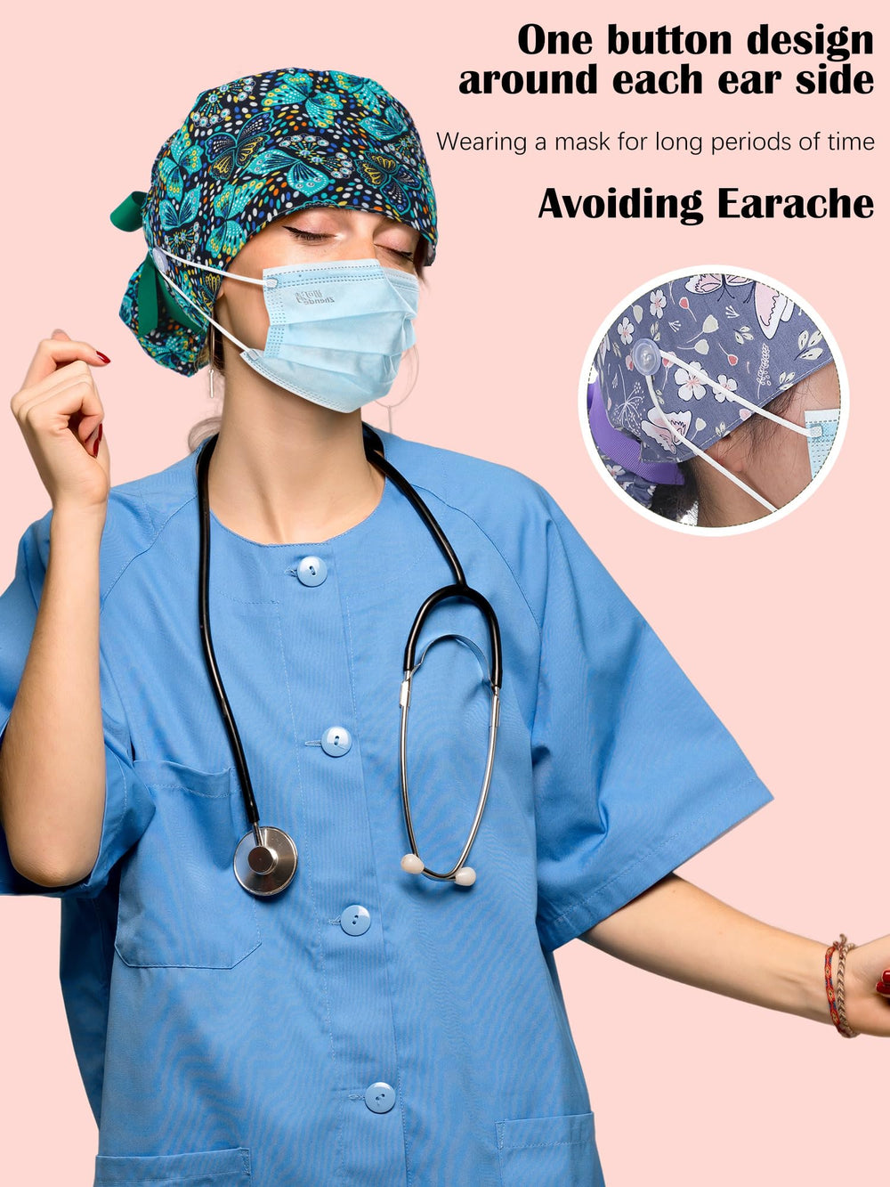 Floraltop satin lined scrub cap six-pack reveals diverse designs for weekday variety