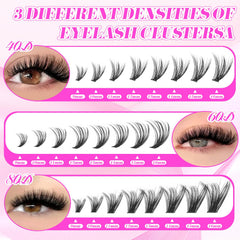Floranest Lash Clusters Kit offers 9-16mm lengths for natural to dramatic styles.