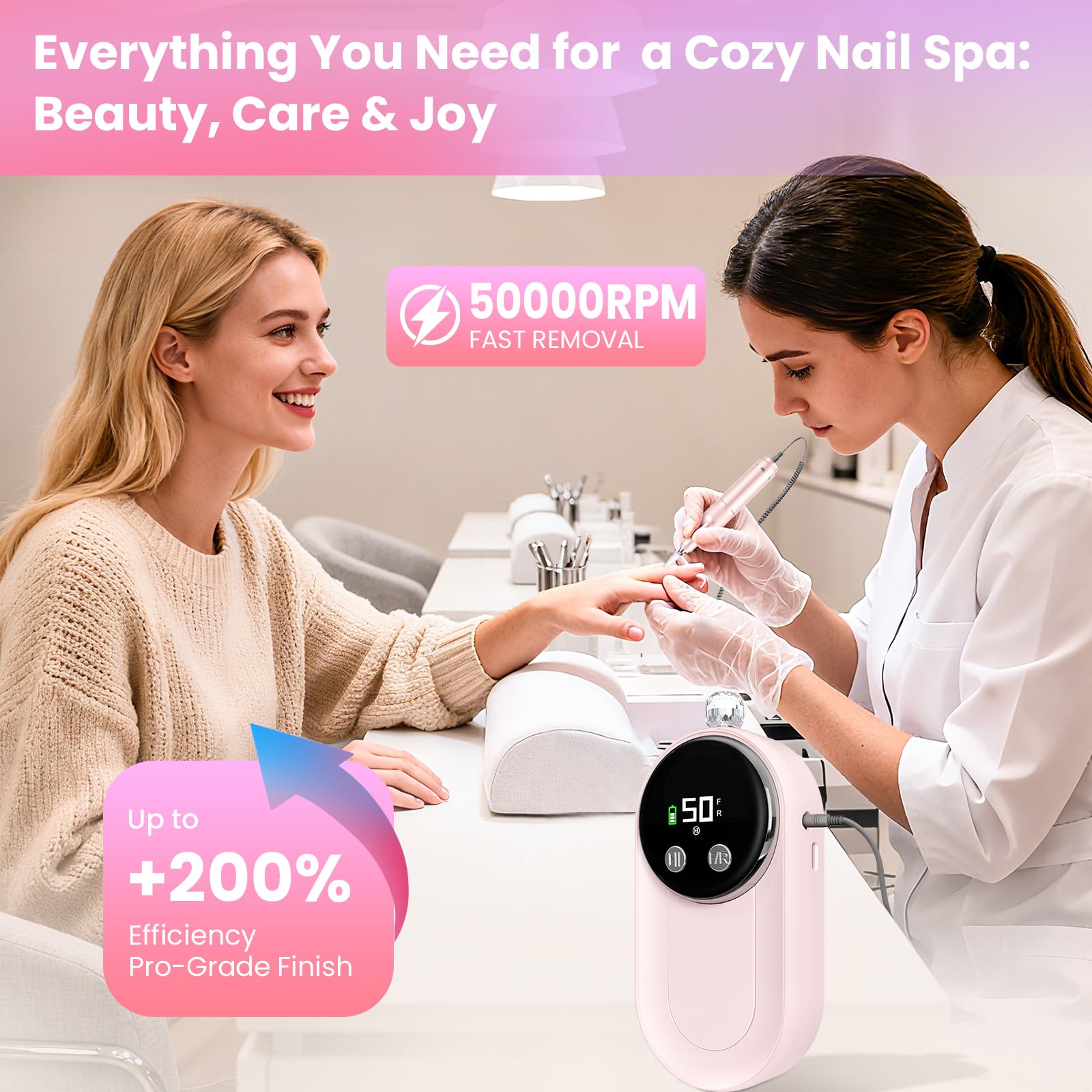 FLORAVIC cordless handpiece and charger for convenient power on the go