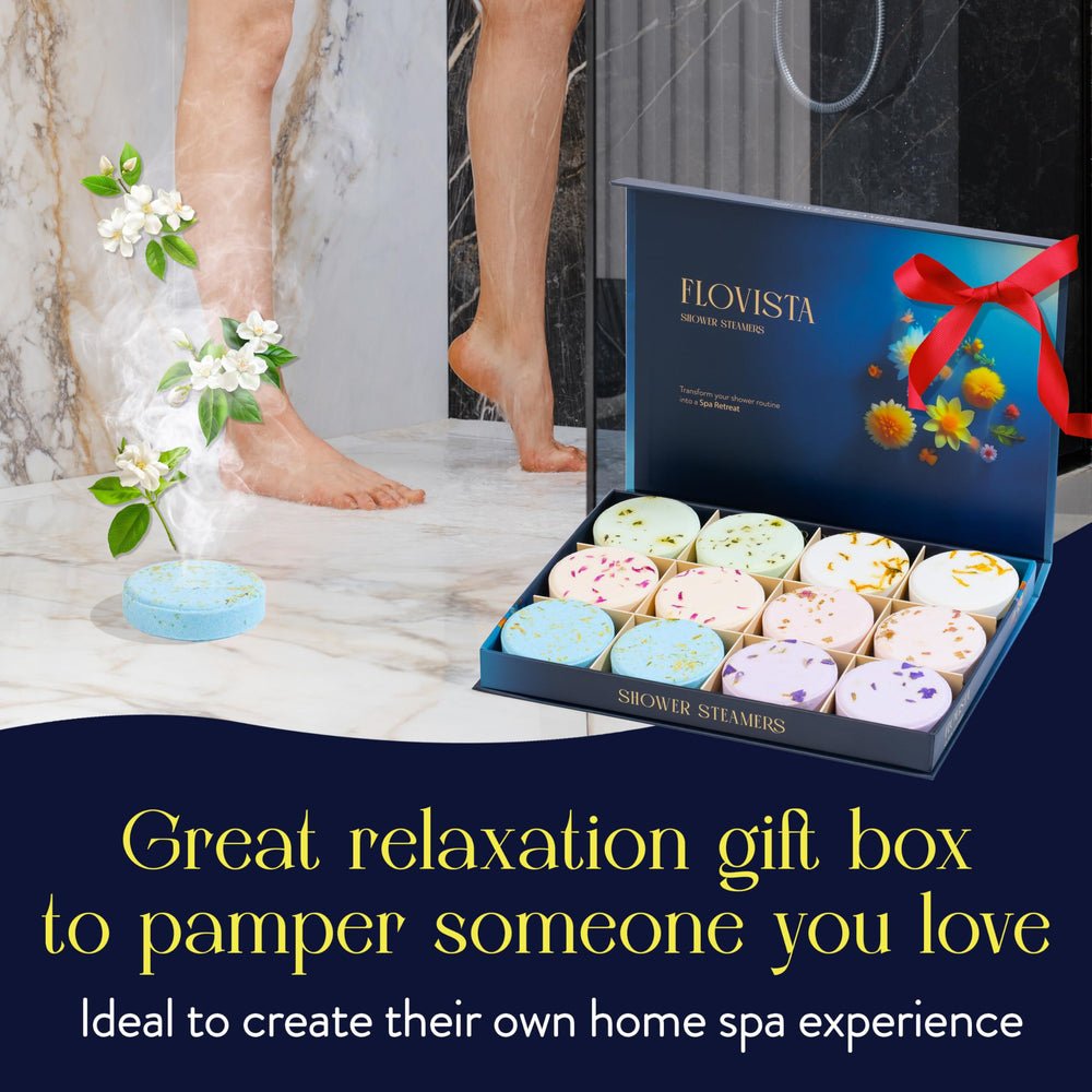Flovista lavender-shower-steamer promotes calming aromatherapy during a refreshing shower.