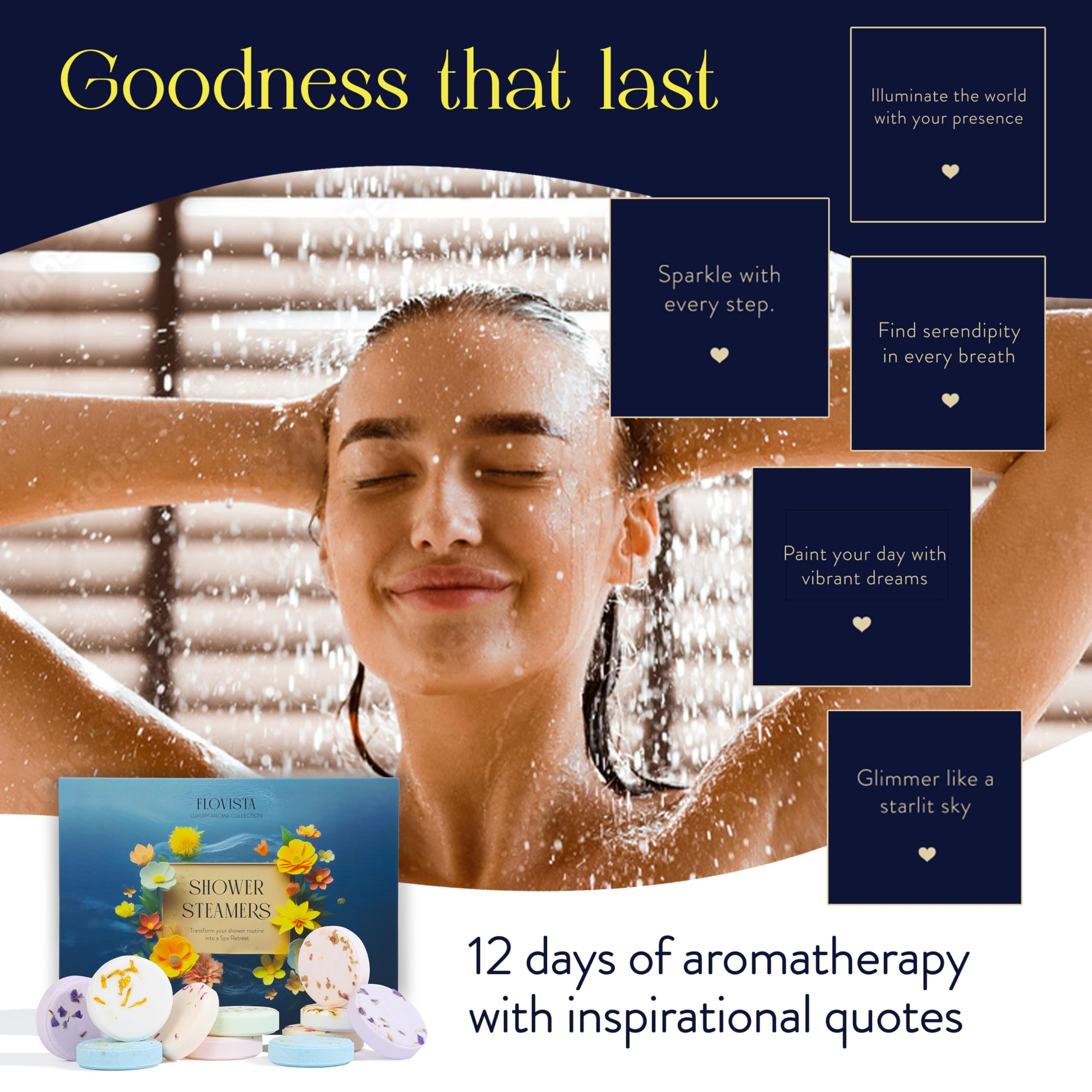 Flovista natural-ingredients shower-steamer offers a safe, soothing self-care option.