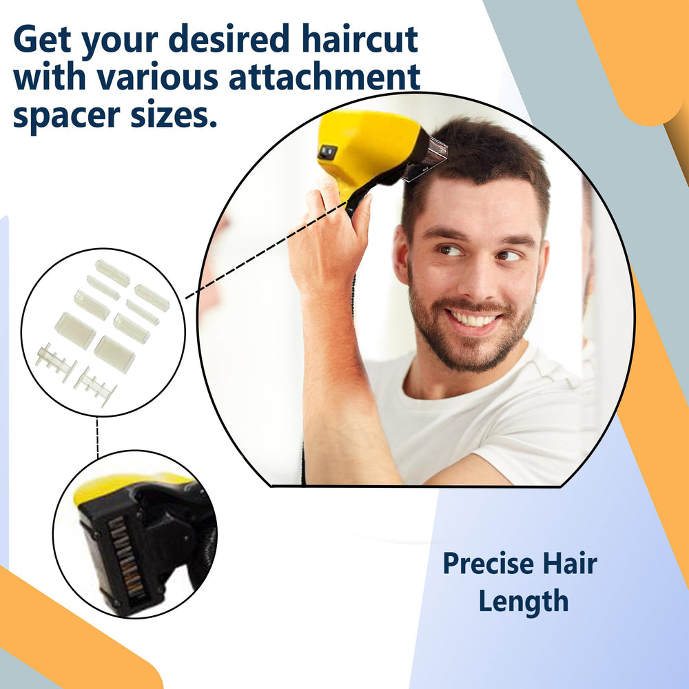 Flowbee shown with vacuum compatibility for mess-free grooming.