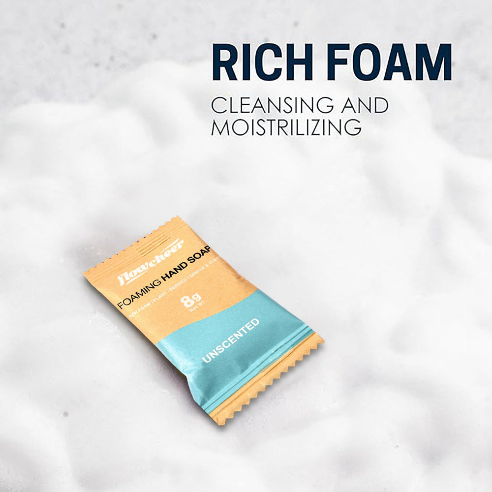 Flowcheer rich foaming hand wash creates creamy lather and rinse.