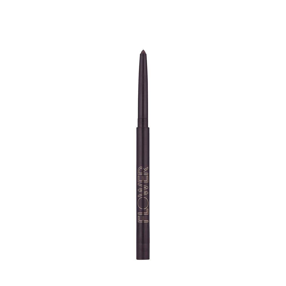 Flower Beauty Forever Wear Eyeliner Onyx swatches reveal rich black pigment for bold definition.