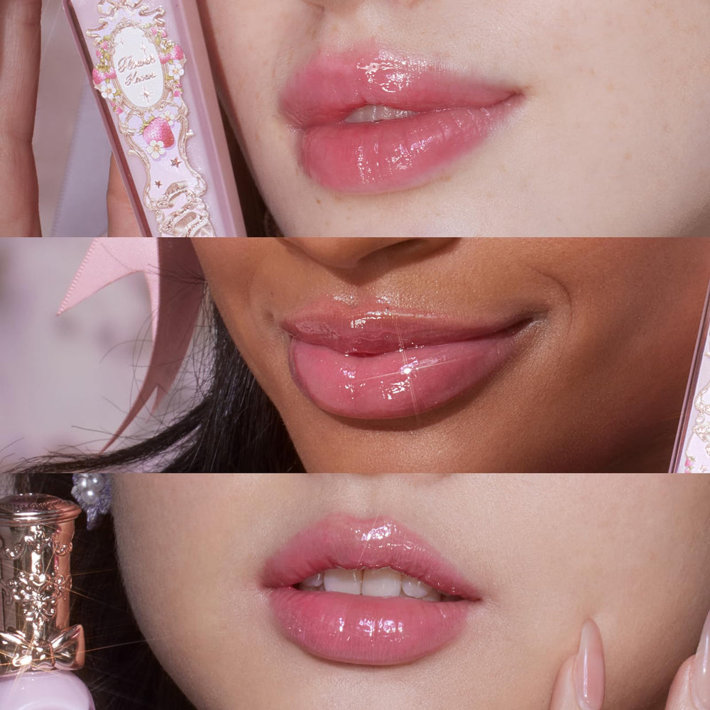 Flower Knows gloss texture close-up shows creamy, glossy finish.