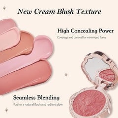 Flower Knows Little Angel Cream Blush swatch on skin showing buildable color