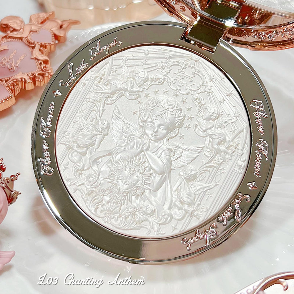 Flower Knows Little Angel embossed highlighter cheekbone highlight sculpted with subtle radiance.