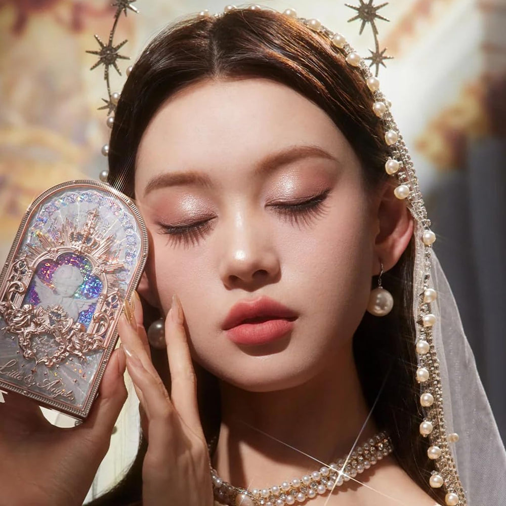 Flower Knows Little Angel palette swatches help you build both soft and dramatic looks.