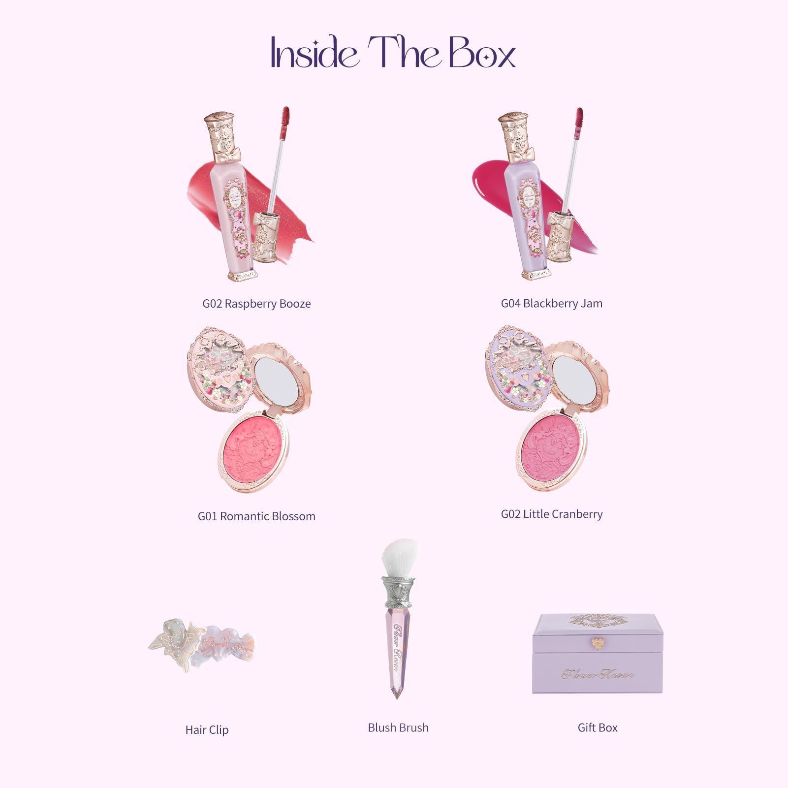 Flower Knows Raspberry Booze lip-gloss adds glossy color for everyday wear.