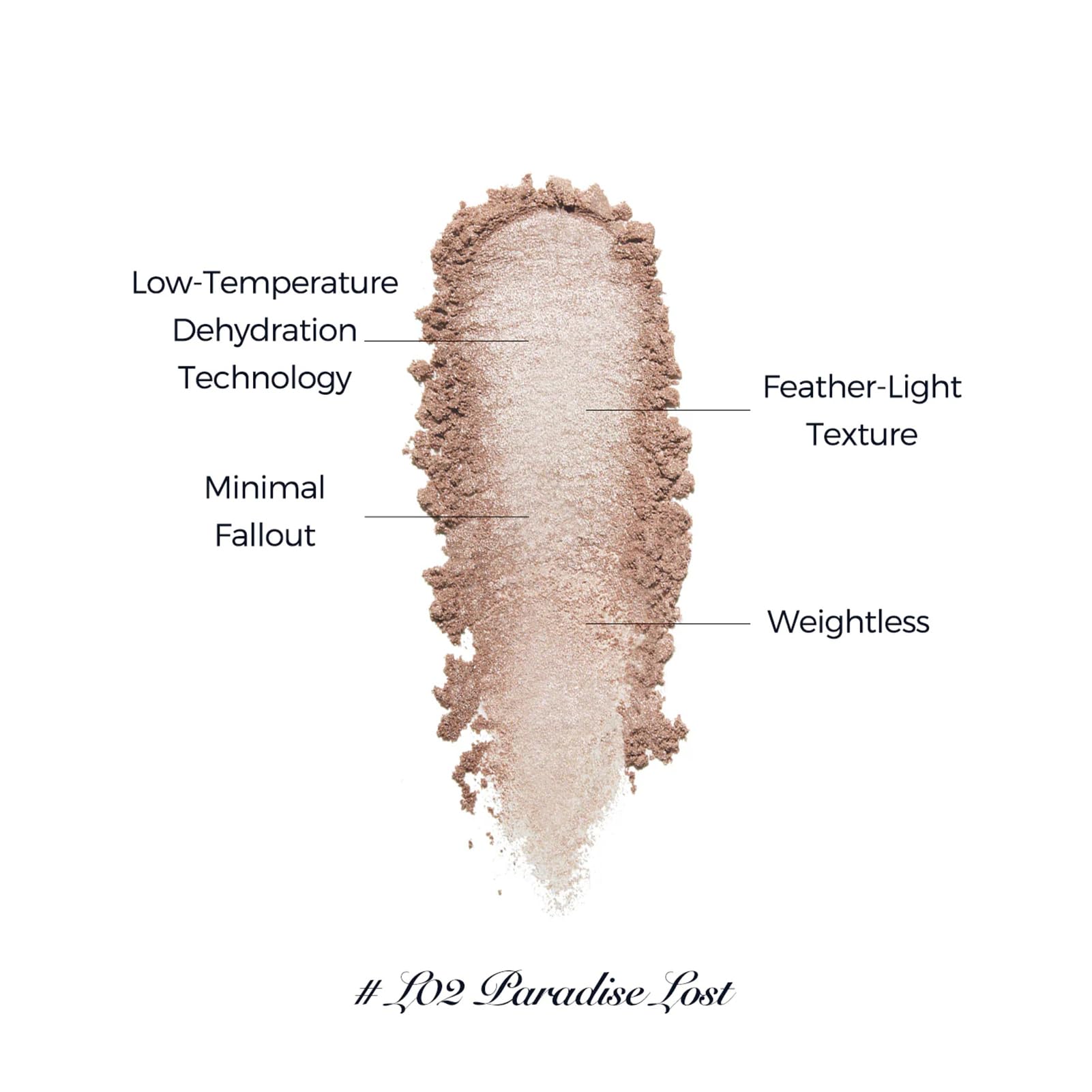 Flower Knows rose gold highlighter with pearly shimmer for natural sun-kissed glow.
