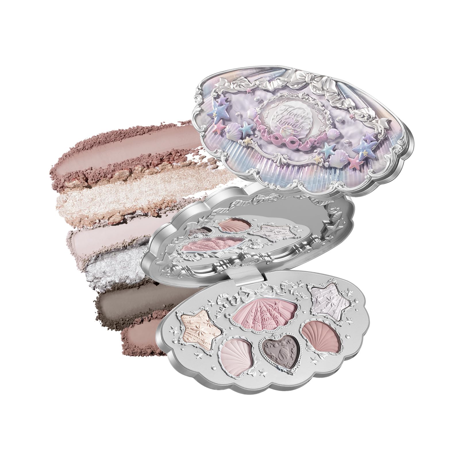 Flower Knows Shell's Jewel palette front view for easy, everyday nude pink looks.