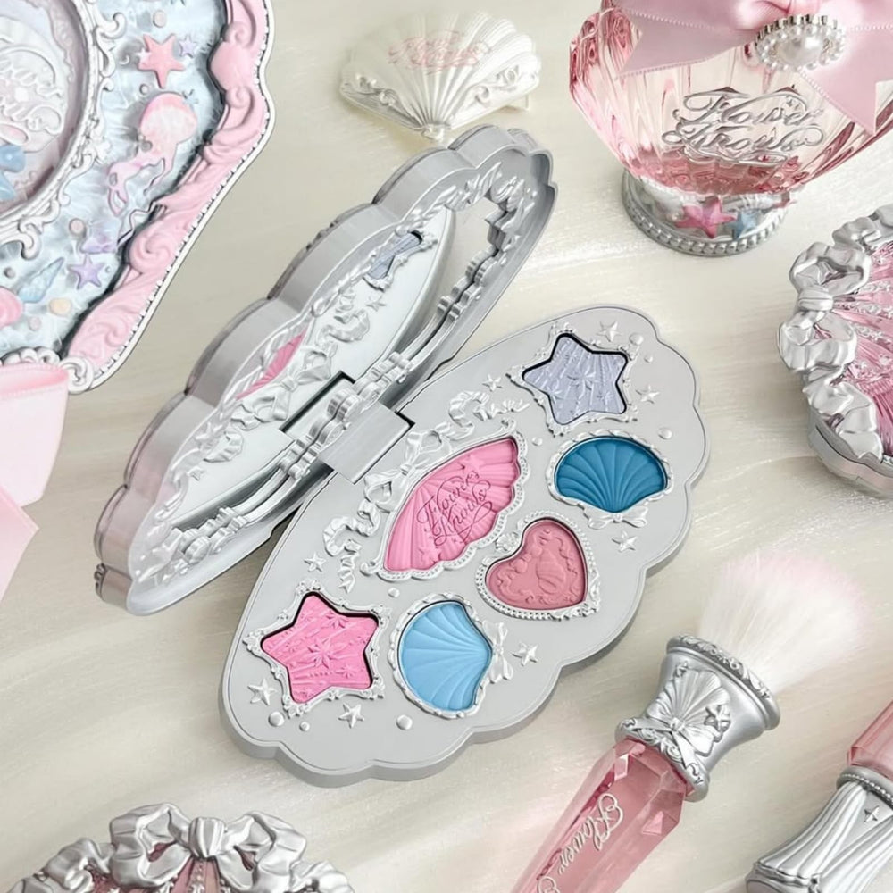 Flower Knows Shell's Jewel lid application demonstrates buildable color from subtle to statement.