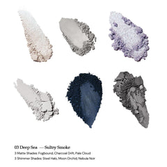 Flower Knows Shells Jewel palette compact front reveals six-color range for versatile looks.