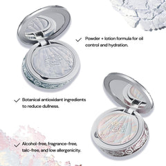 Flower Knows Shells Jewel Powder oil-control matte finish in action