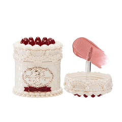 Flower Knows Strawberry Cupid Cake Lip Cream wand-application shows smooth color with weightless feel.