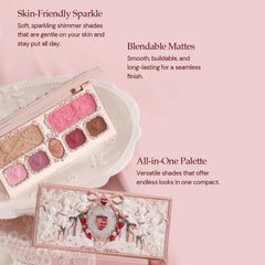 Flower Knows Strawberry Cupid Palette back shows shade range and cruelty free promise