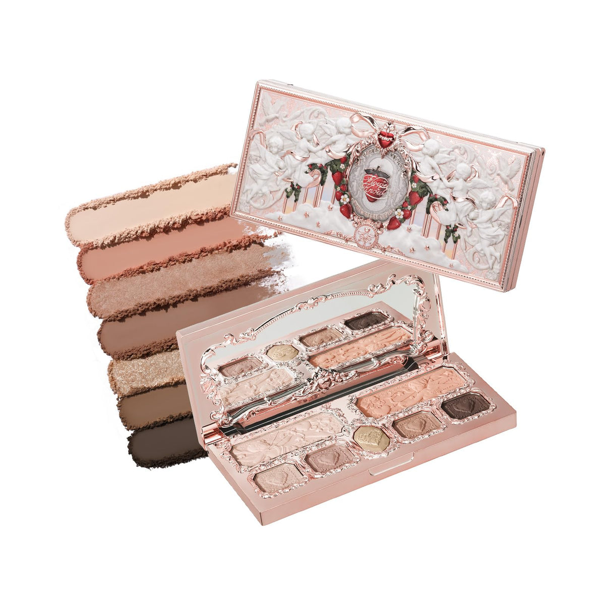 Flower Knows Strawberry Cupid Palette front close-up shows a travel-friendly compact.