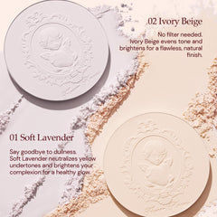 Flower Knows Strawberry Cupid pressed powder texture close-up showing silky finish