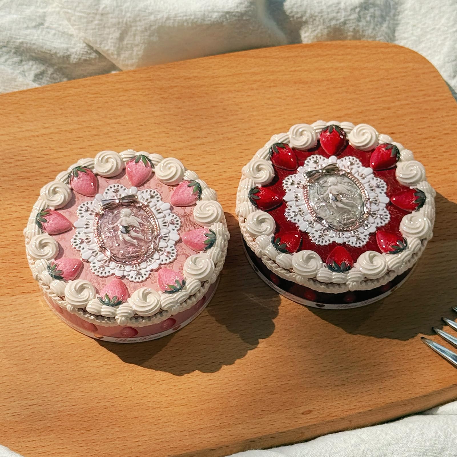 Flower Knows Strawberry Cupid pressed powder travel compact for on-the-go touch-ups