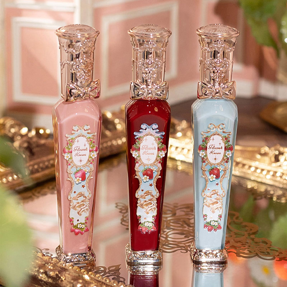 Flower Knows Strawberry Rococo packaging elevates shelf appeal and gifting potential.
