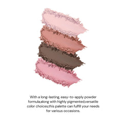 Flower Knows Swan Ballet compact open showing six colors for effortless buildable looks.
