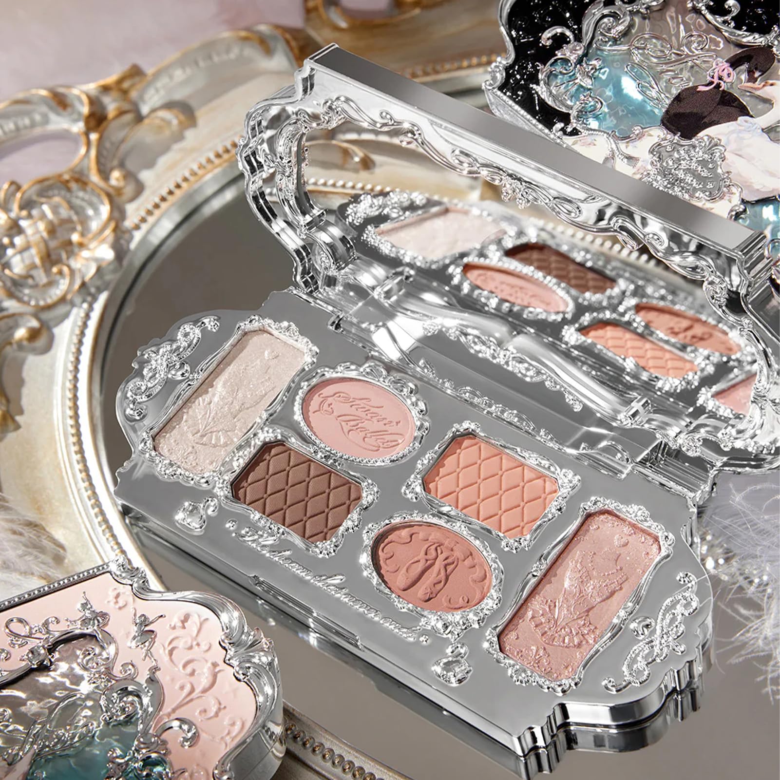 Flower Knows Swan Ballet palette shade swatches reveal rich pigment