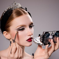 Flower Knows Swan Ballet shimmer shades closeup offer luminous, buildable sparkle.