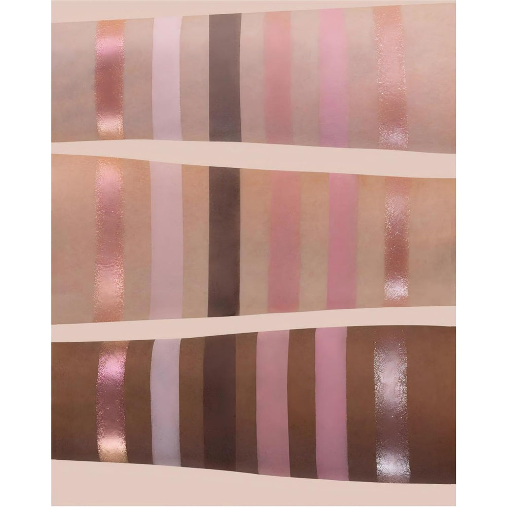 Flower Knows Swan Ballet soft pink swatches on skin for subtle daytime glamour.
