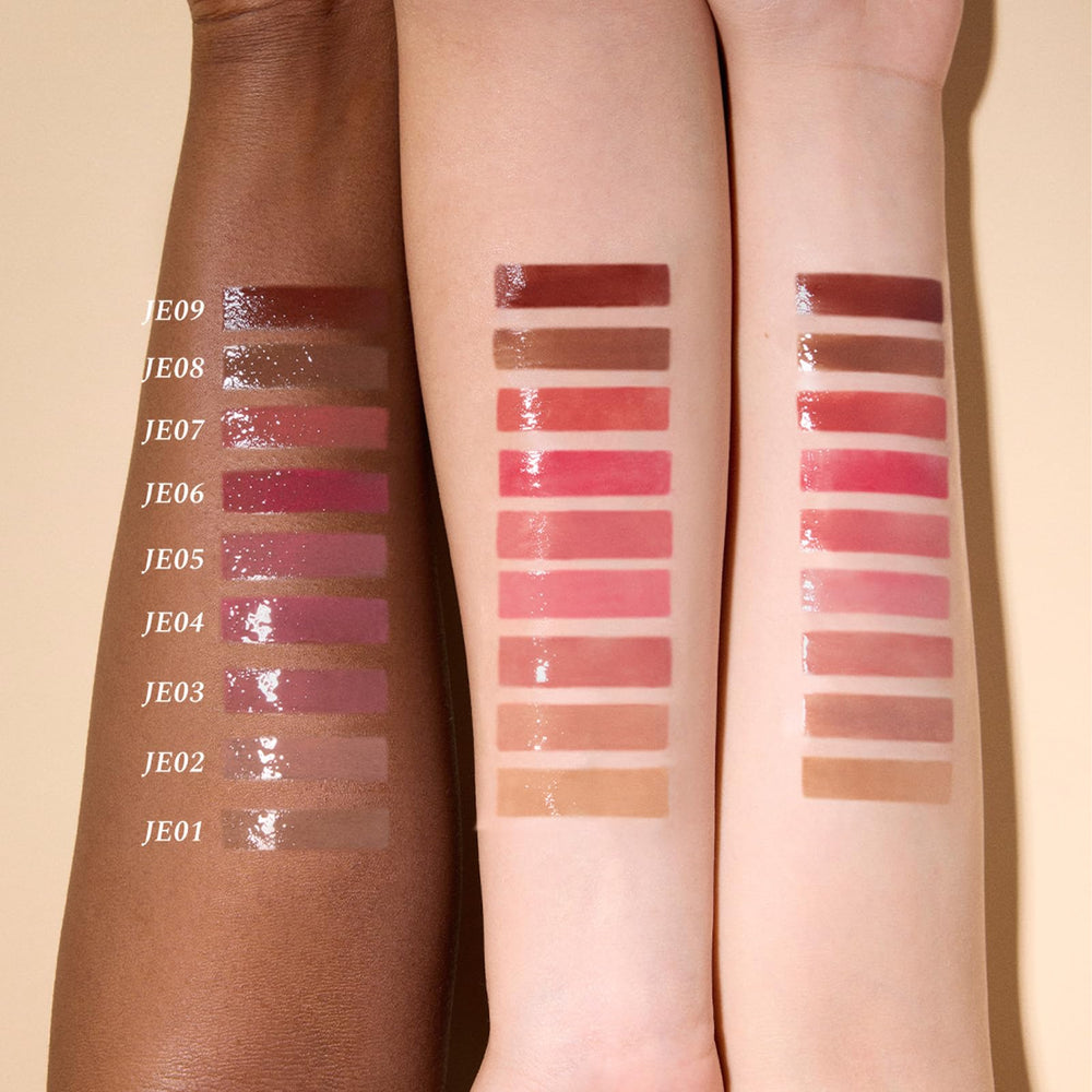 Dusty Tea Rose packaging and shade card from Flower Knows lip jelly.