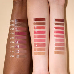 Dusty Tea Rose packaging and shade card from Flower Knows lip jelly.
