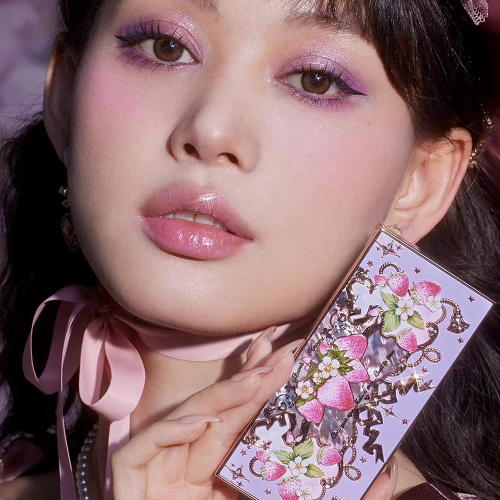 Flower Knows Violet Strawberry application—feather-soft texture glides on smoothly.