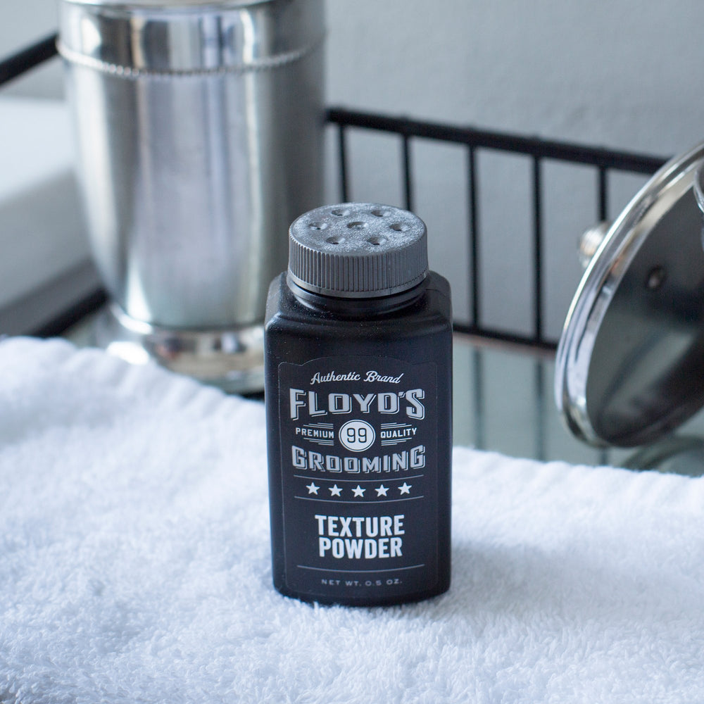 Close-up of Floyd's 99 Hair Styling Powder texture for definition