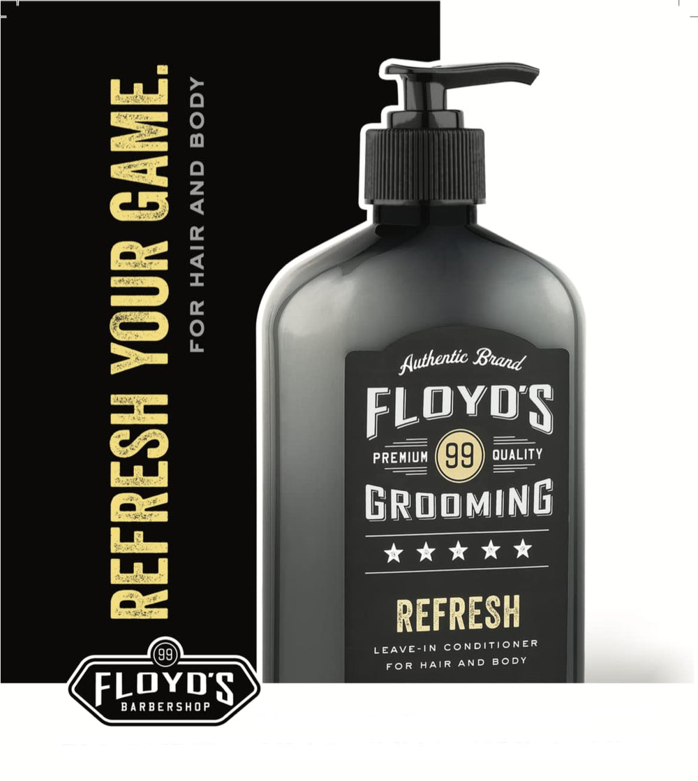 Floyd's 99 Refresh packaging image featuring travel-friendly 15 oz bottle