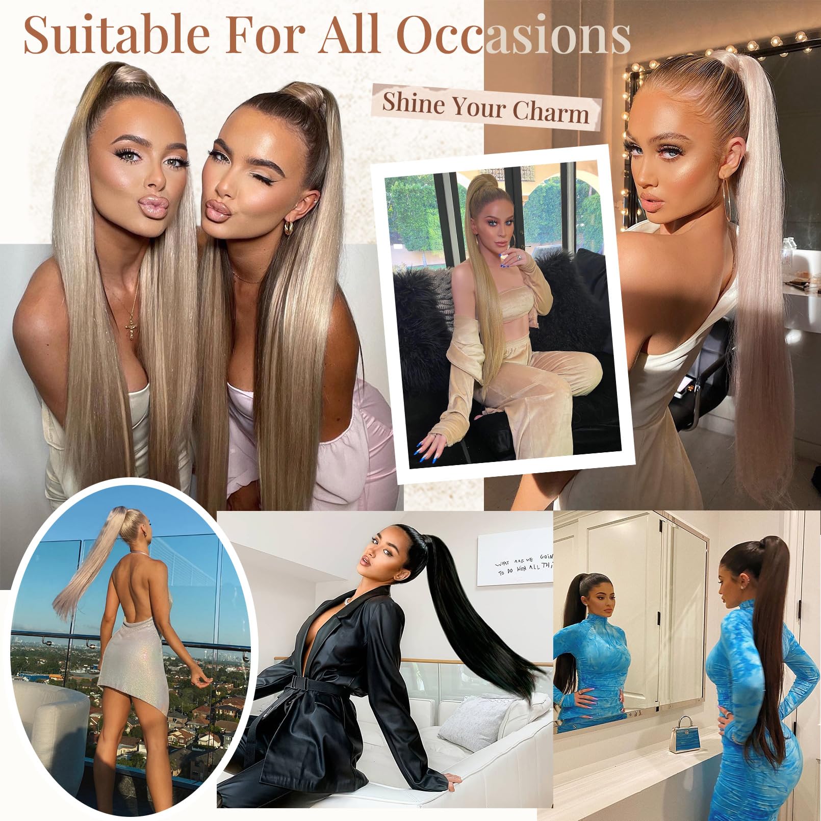 Flufymooz hair extension instant-volume shot demonstrates quick transformation