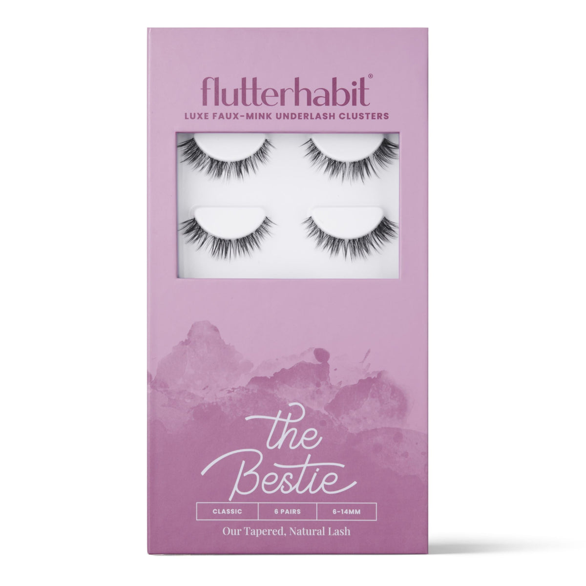 FlutterHabit Bestie Lash Clusters packaged for quick at-home lashes